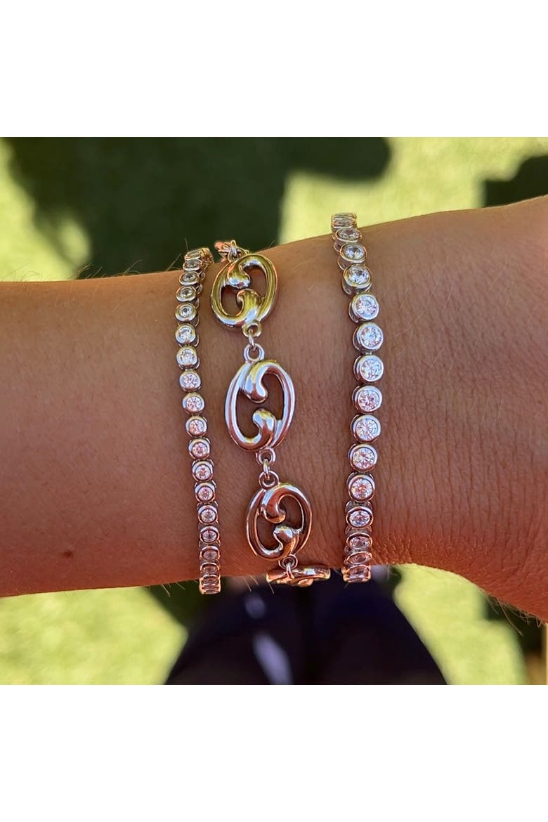 The Poppy 3mm Bezel Tennis Bracelet, Alternate, color, Silver