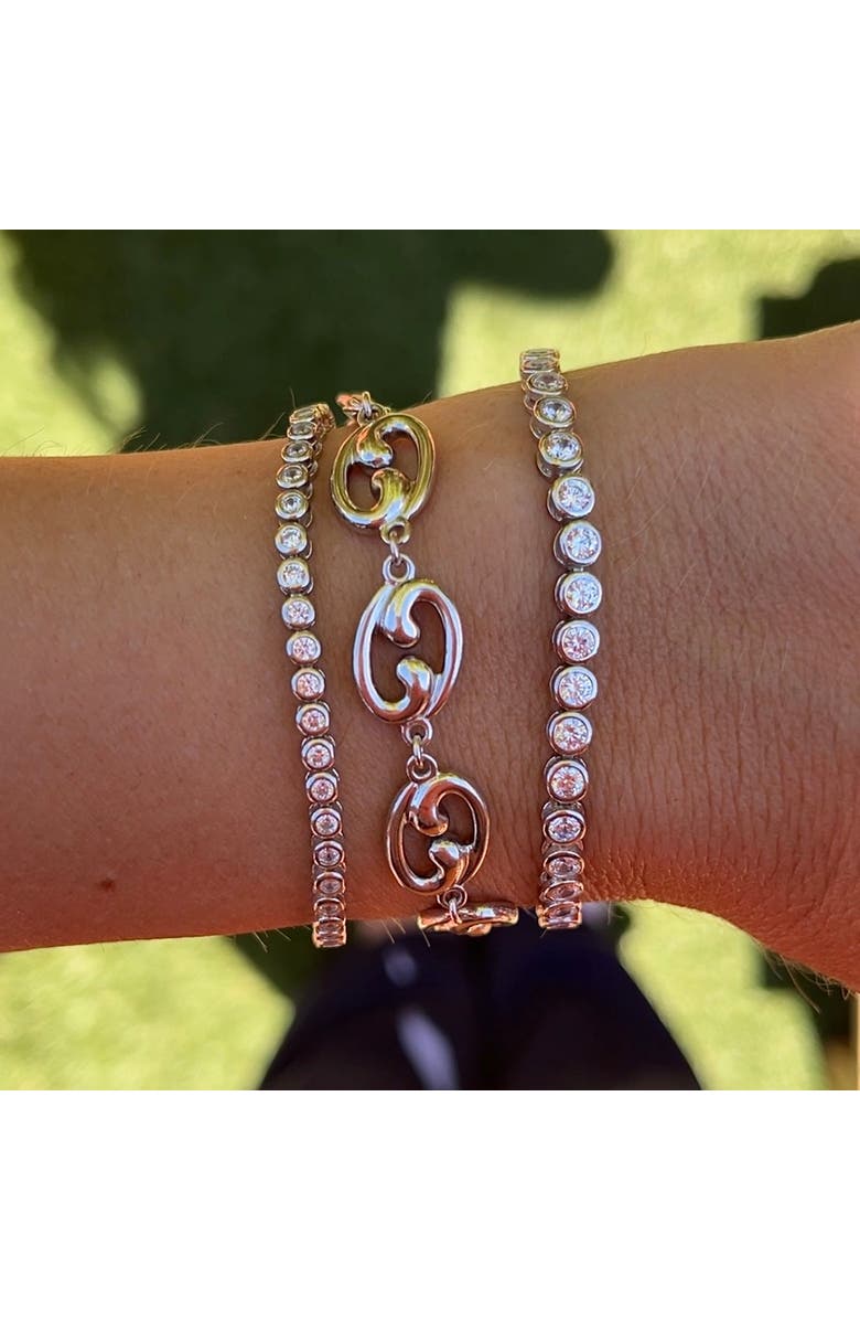 Leni James The Poppy 3mm Bezel Tennis Bracelet, Alternate, color, Silver