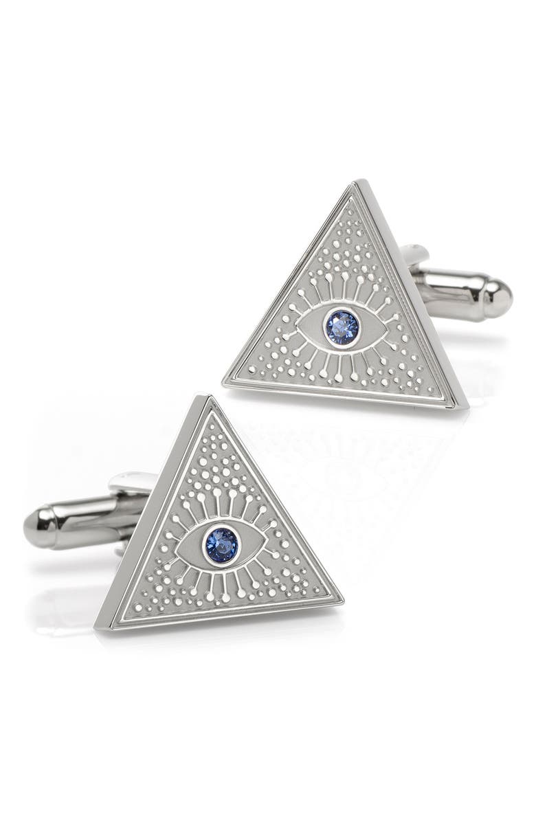 Cufflinks, Inc. Evil Eye Amulet Cuff Links, Main, color, Silver