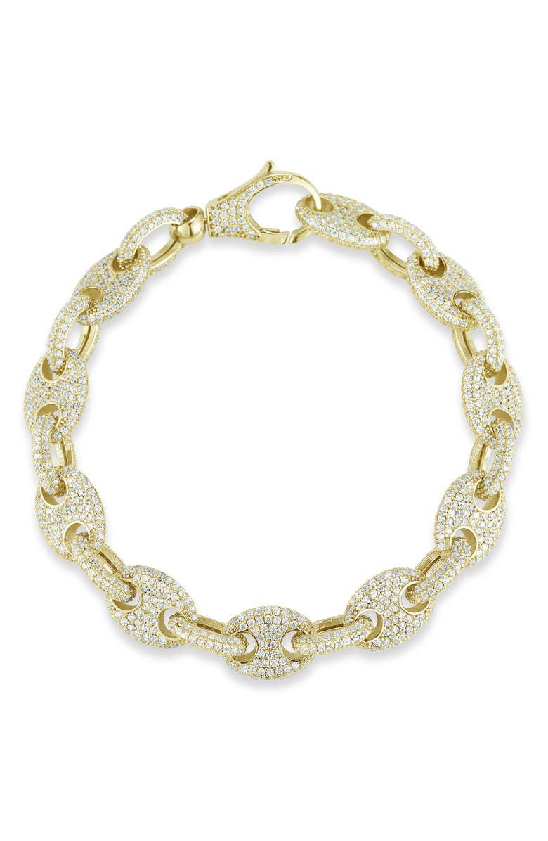 CHLOE AND MADISON CZ Pavé Mariners Link Bracelet, Main, color, Gold