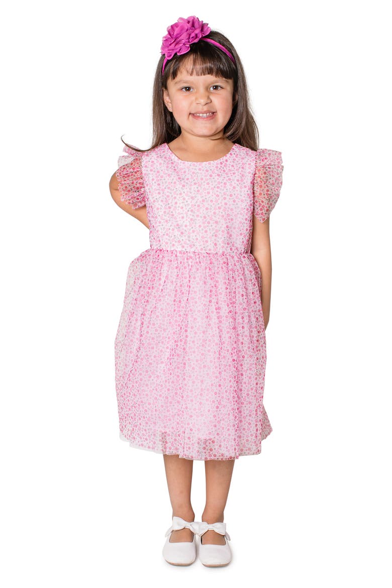 Kids' Flutter Sleeve Floral Dress, Main, color, MULTI