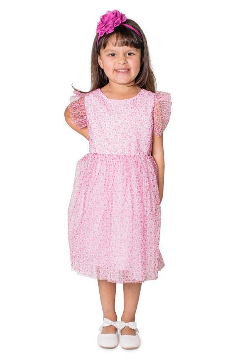 Kids' Flutter Sleeve Floral Dress (Toddler & Little Kid)