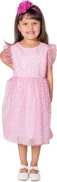 Popatu Kids' Flutter Sleeve Floral Dress