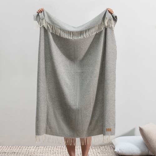 Lands Downunder Pinstripe Cashmere Throw In Gray