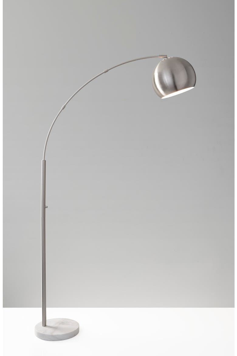 Astoria Arc Floor Lamp, Alternate, color, BRUSHED STEEL