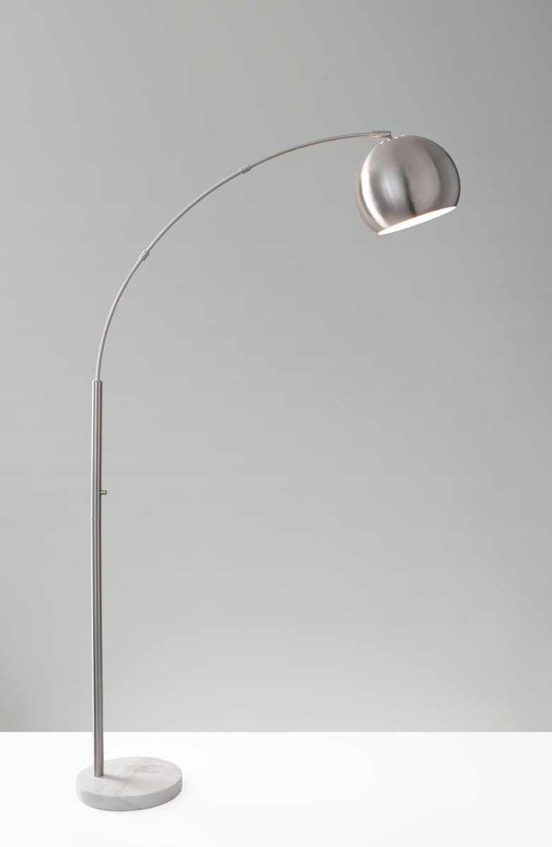 ADESSO LIGHTING Astoria Arc Floor Lamp, Alternate, color, Brushed Steel