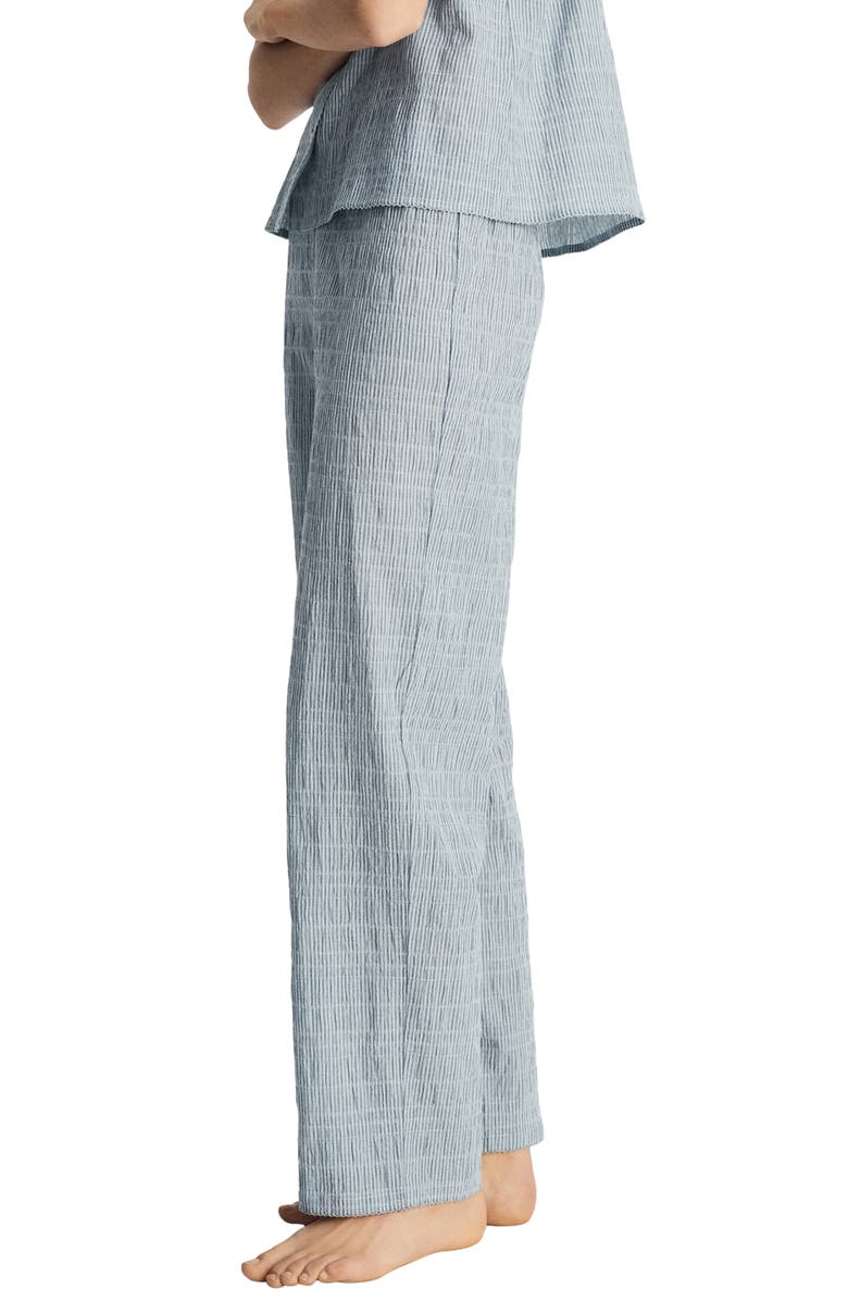 MANGO Stripe Stretch Cotton Pajama Pants, Alternate, color, Mint Green