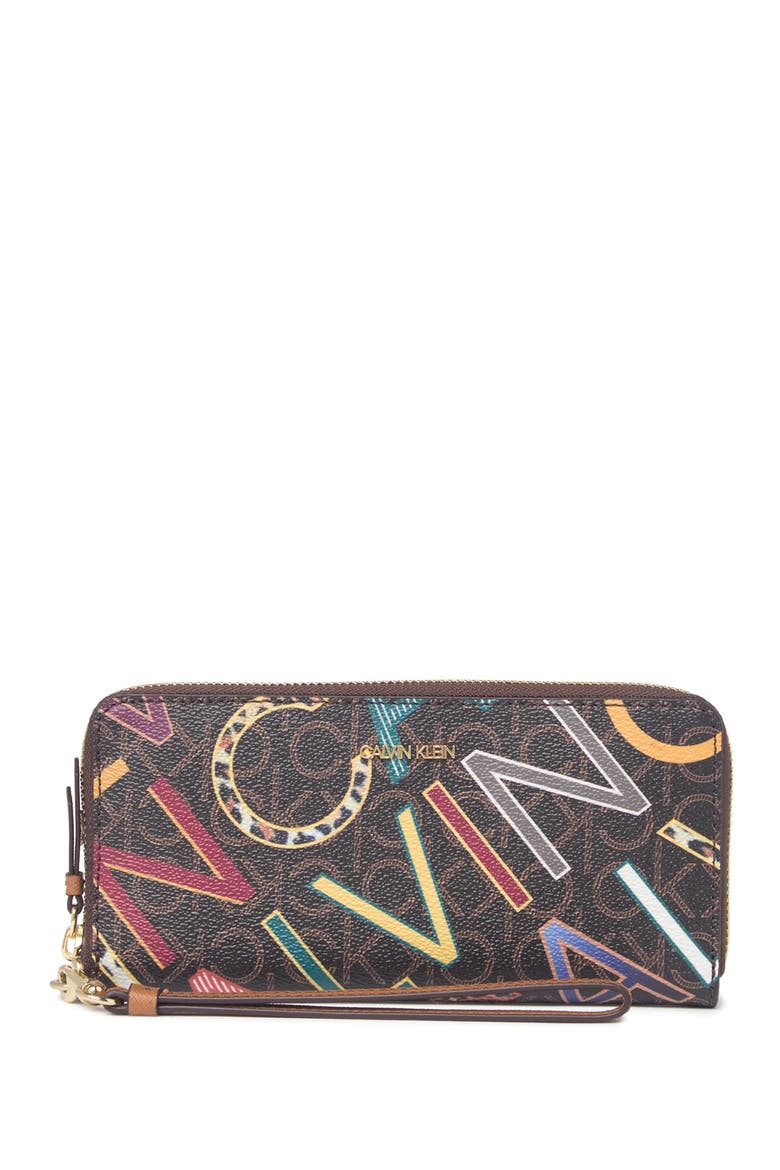 Pindot Logo Zip Around Wallet, Alternate, color, MULTI