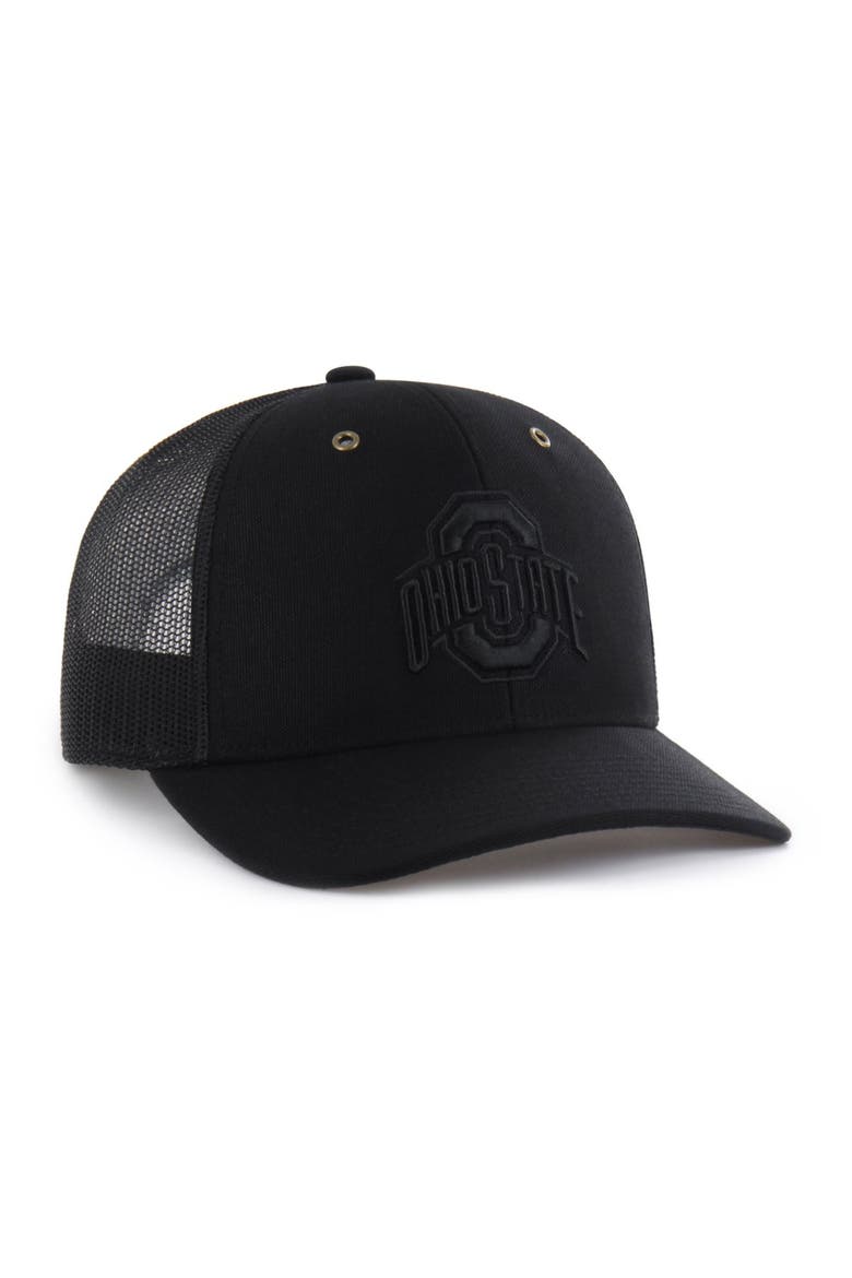 Men's Carhartt x '47 Black Ohio State Buckeyes Trucker Adjustable Hat, Alternate, color, Black