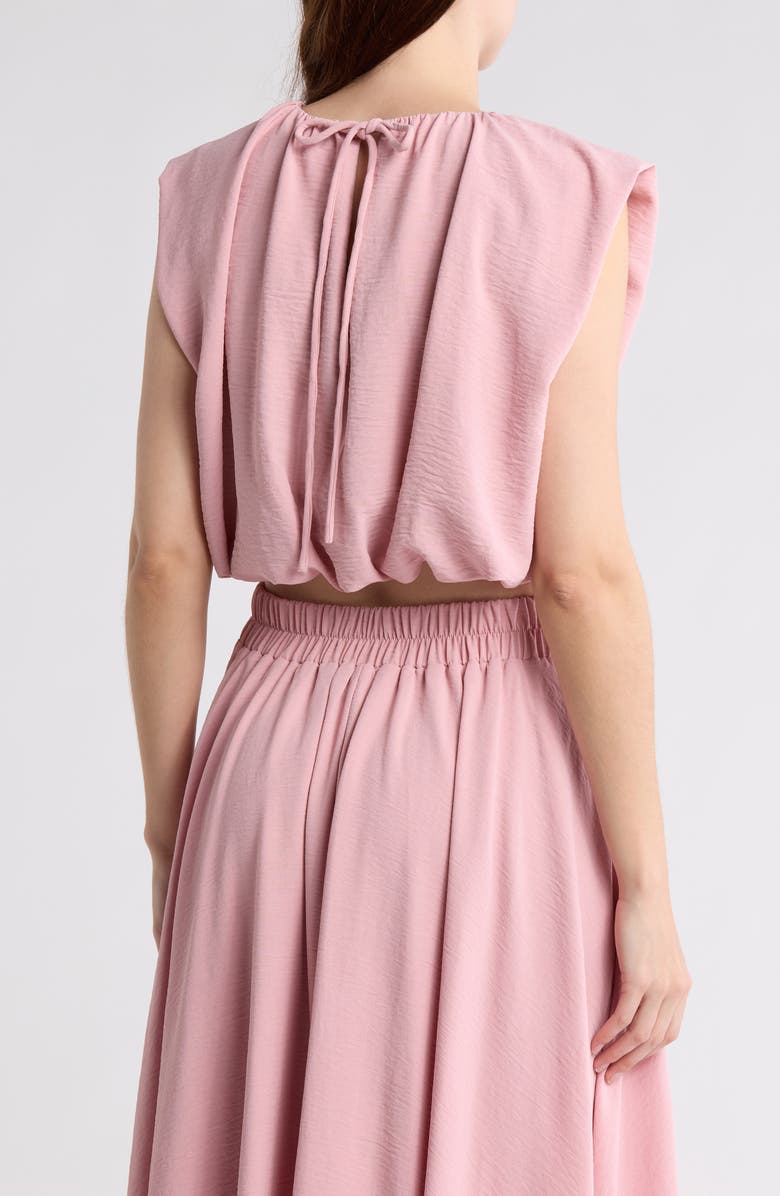 Blu Pepper Sleeveless Blouson Crop Top, Alternate, color, Light Pink