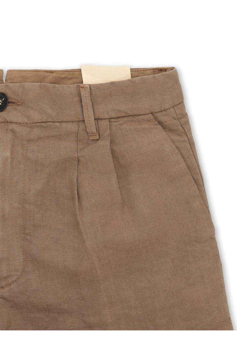 Fortela Beachshort Linen Short with Pleats, Alternate, color, Mou