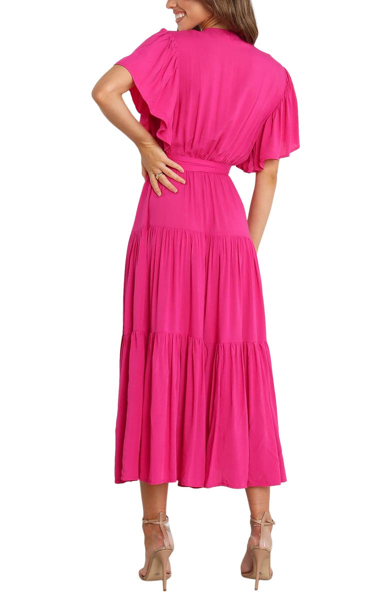 Petal & Pup Barker Flutter Sleeve Tiered Dress, Alternate, color, Pink