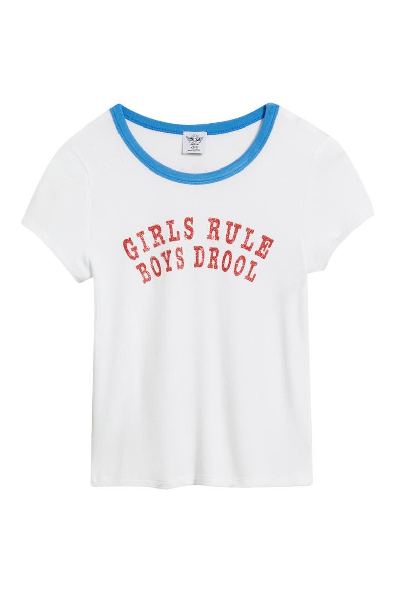 Girls Rule Boys Drool T-Shirt, Alternate, color, WHITE