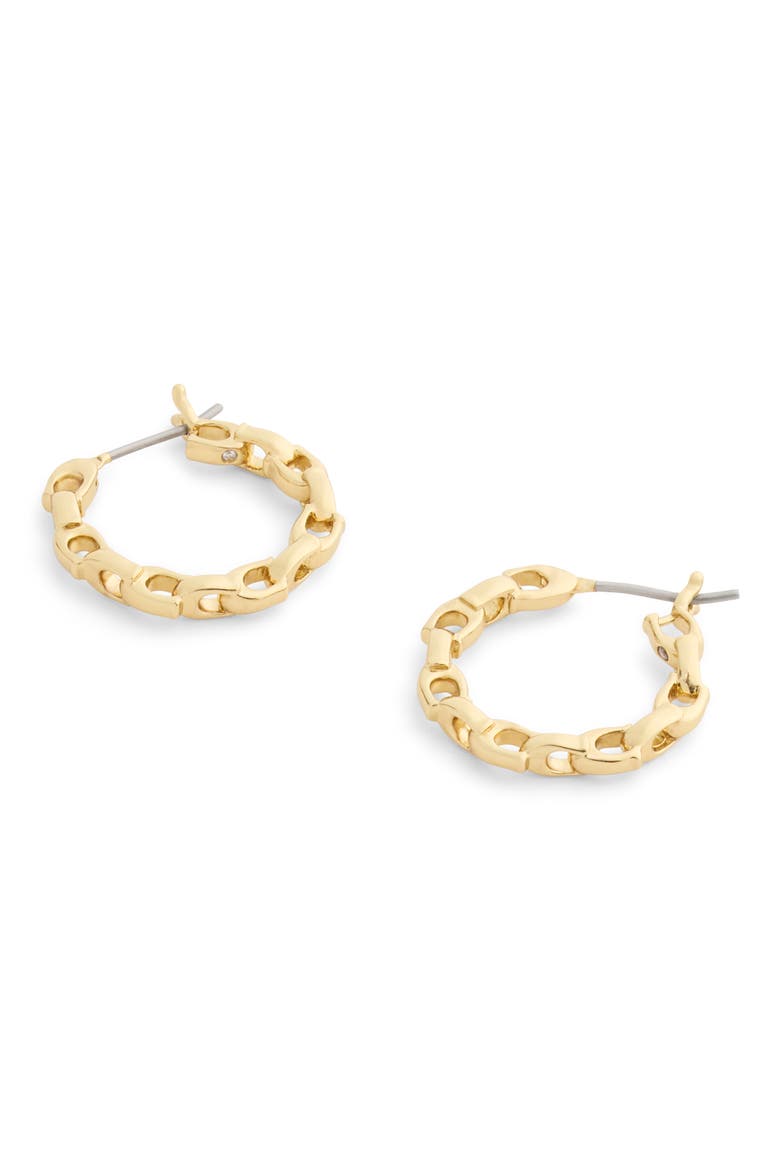 Signature C Small Hoop Earrings, Alternate, color, SHINY GOLD