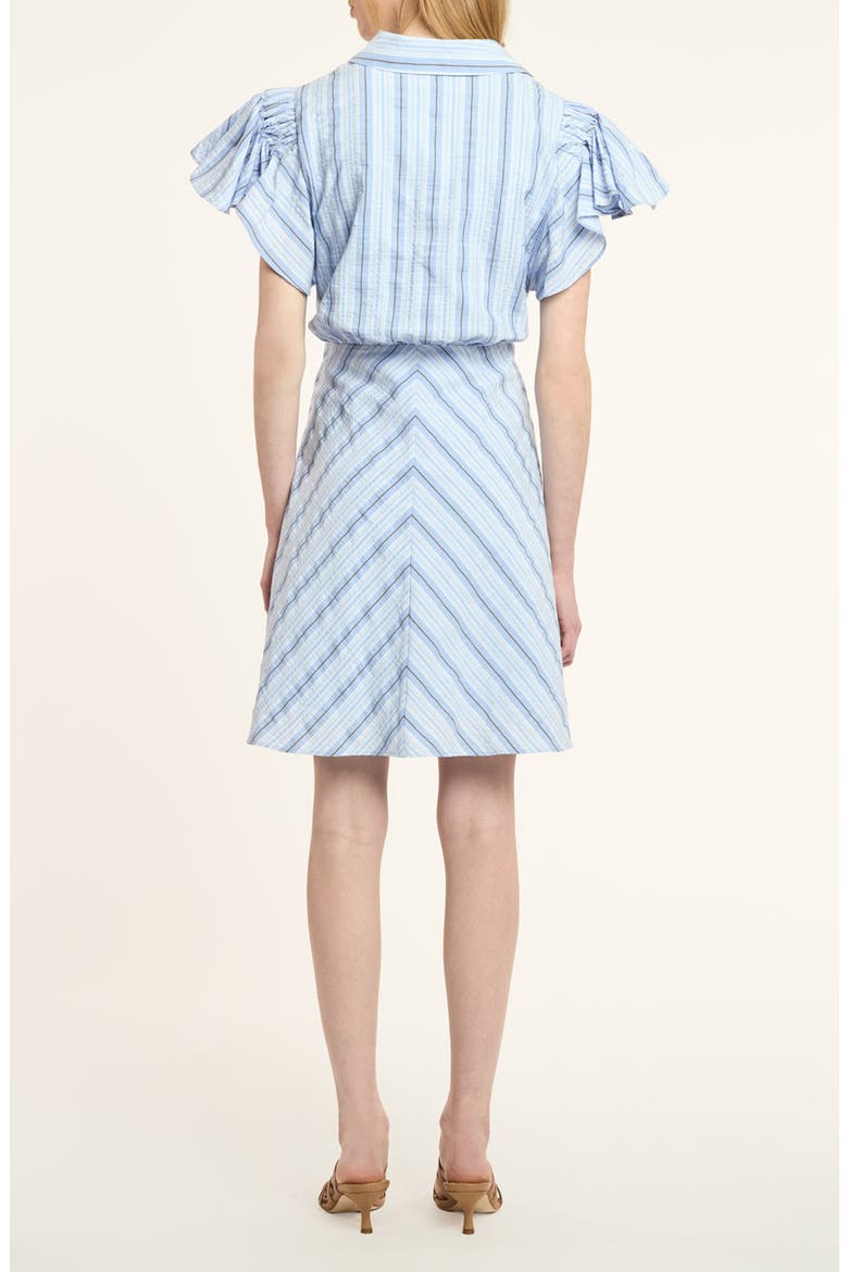 Charmine Stripe Tie Waist Mini Shirtdress, Alternate, color, BLUE MULTI