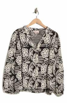 Eyelet Buttoned Top
