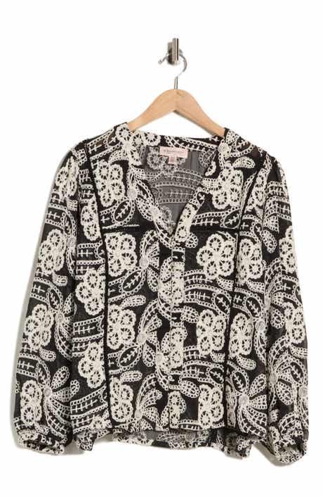 Eyelet Buttoned Top