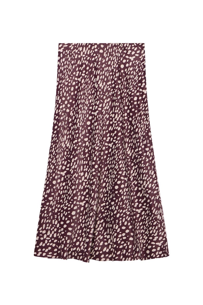 Animal Print Satin Midi Slip Skirt, Alternate, color, Burgundy
