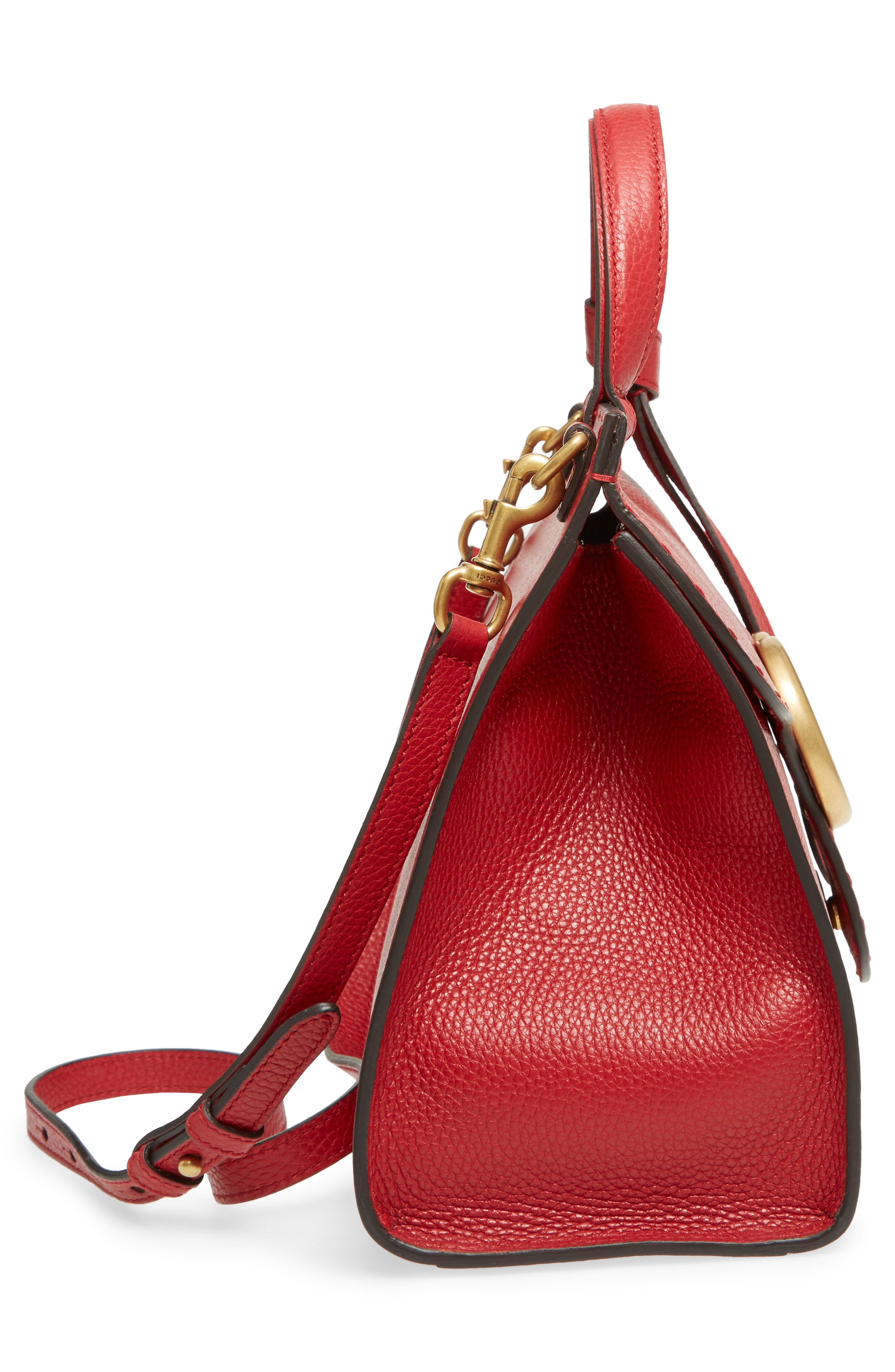 Gucci GG Marmont Top Handle Leather Satchel, Alternate, color, 