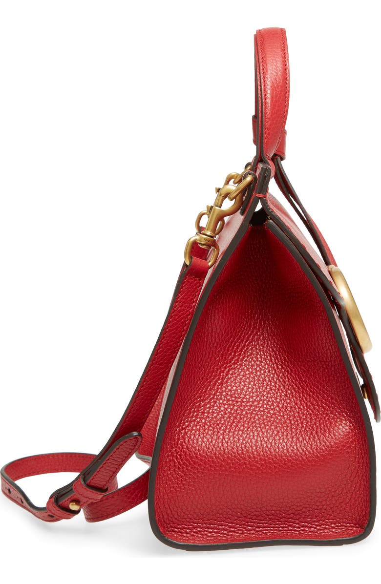Gucci GG Marmont Top Handle Leather Satchel, Alternate, color,