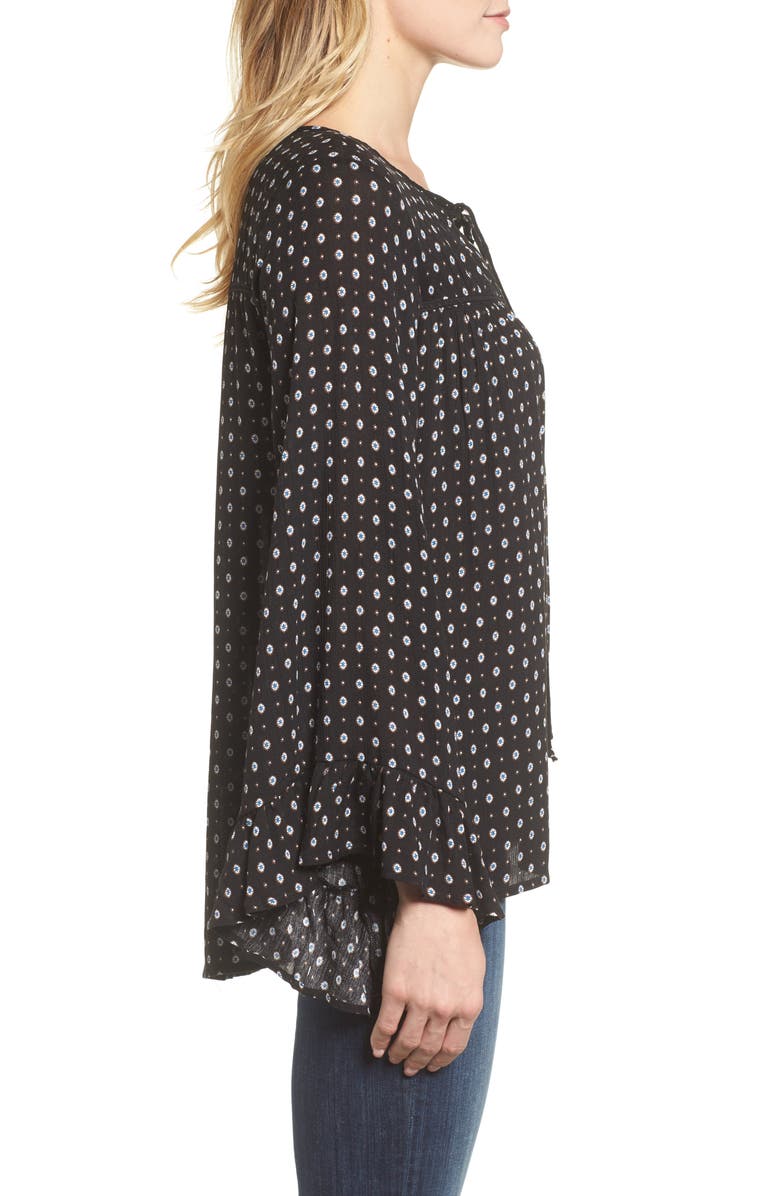 Caslon<sup>®</sup> Floral Print High/Low Peasant Blouse, Alternate, color, 