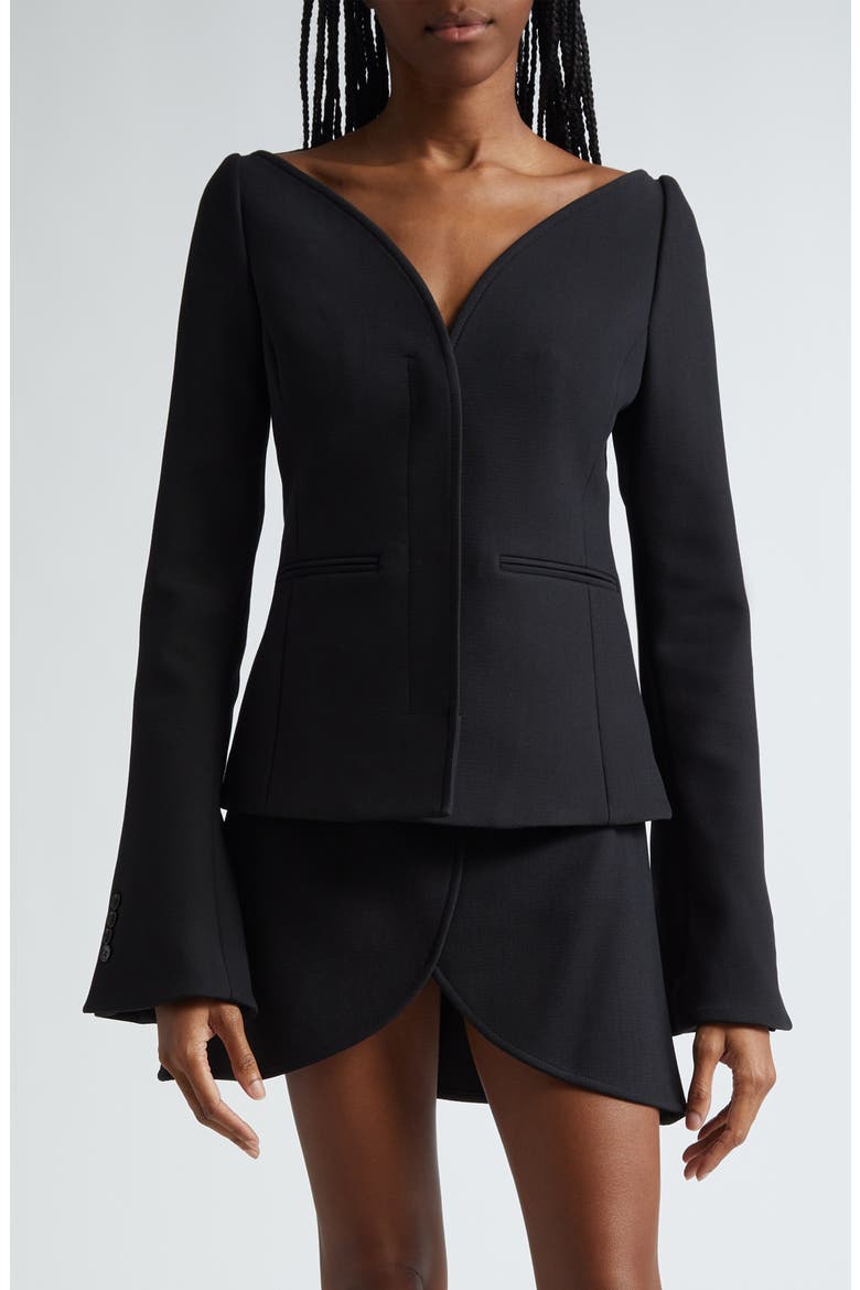 Ellipse Heritage Crepe Jacket, Main, color, BLACK