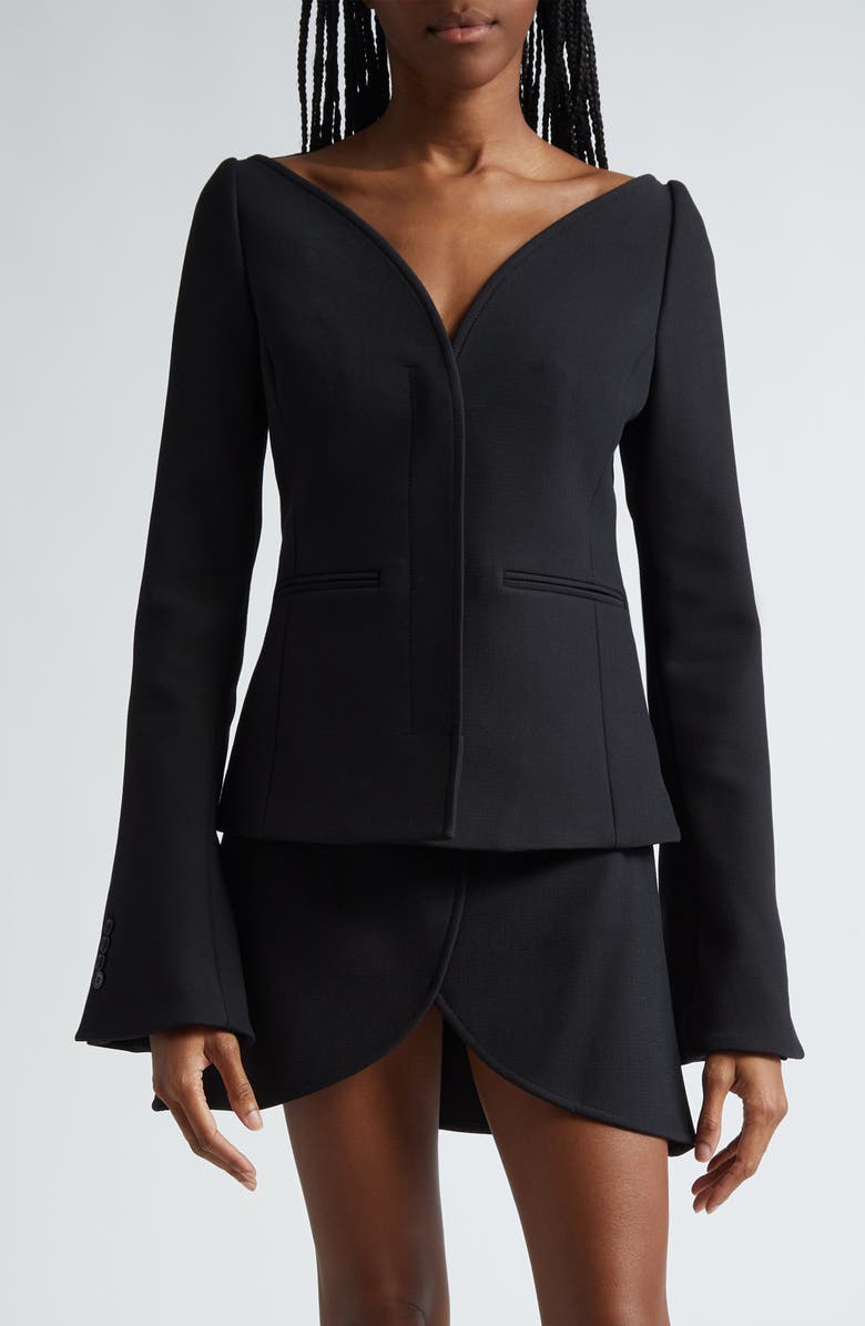 Courrèges Ellipse Heritage Crepe Jacket, Main, color,