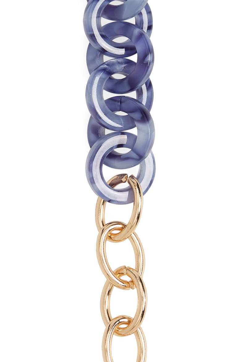 Halogen® Resin Link Adult Face Mask Chain, Alternate, color, BLUE- GOLD