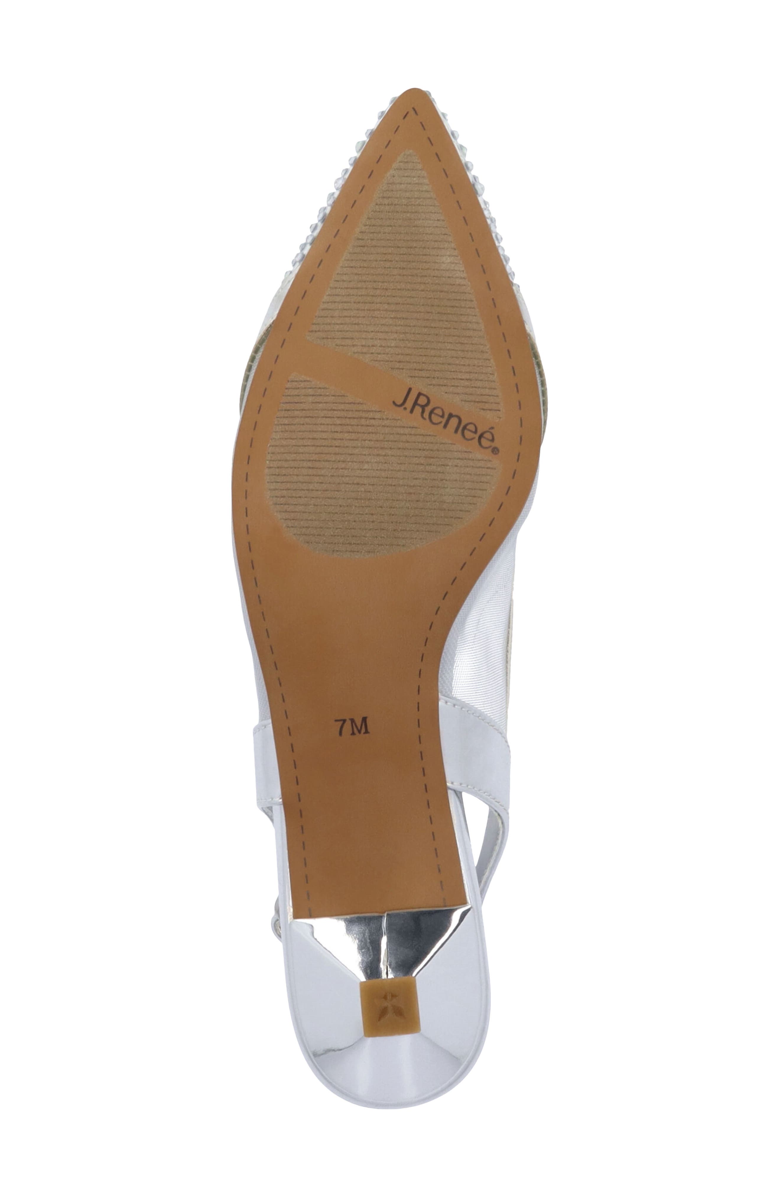 J. Reneé Gwyn Pointed Toe Slingback Pump, Alternate, color, Silver/ Clear