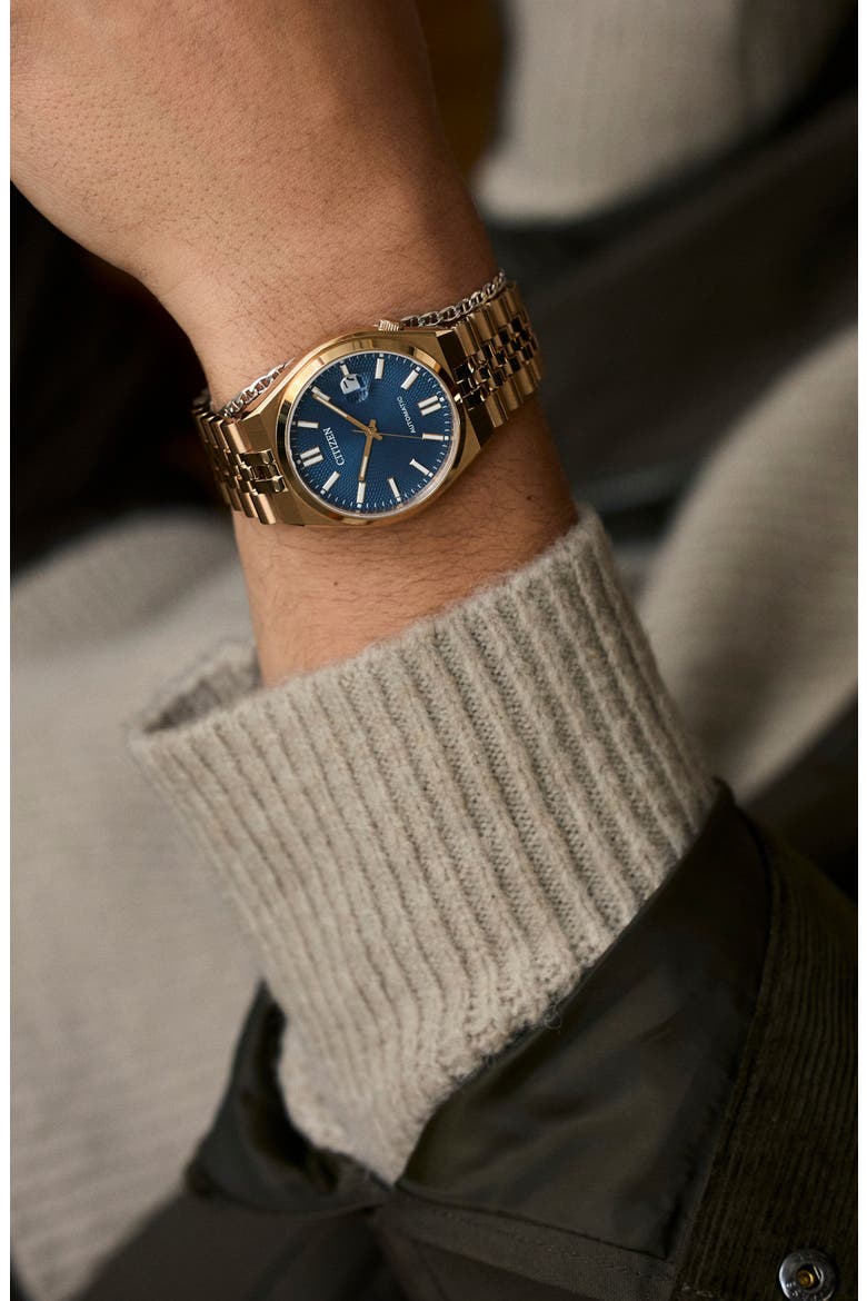 TSUYOSA 60 Rose Gold Tone Automatic Bracelet Watch, 40mm, Alternate, color, ROSE GOLD-TONE