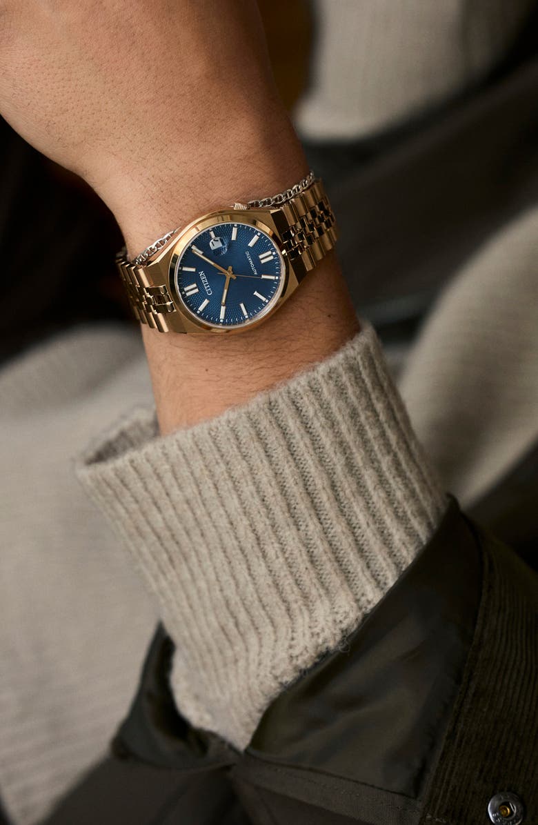 Citizen TSUYOSA 60 Rose Gold Tone Automatic Bracelet Watch, 40mm, Alternate, color, 