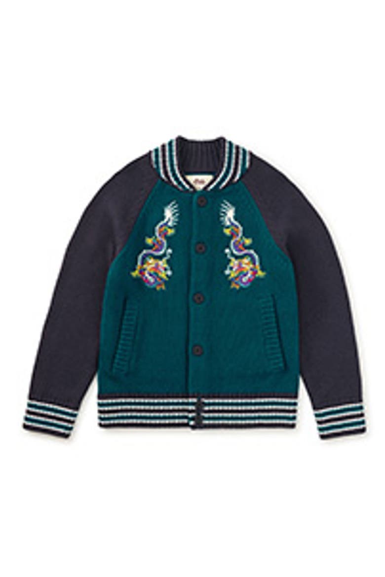 Dragon Bomber Sweater, Main, color, Scuba