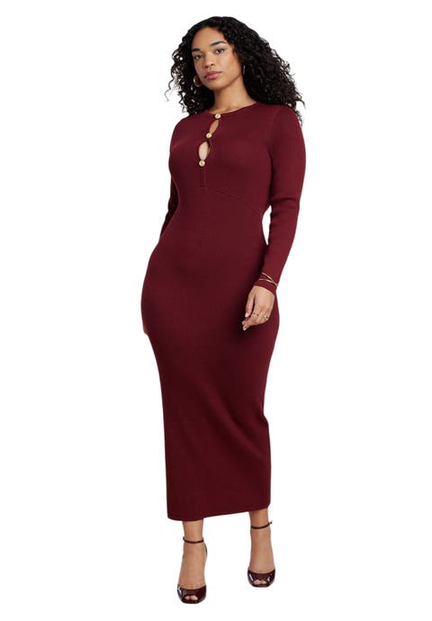 Sweater Button Detail Sweater Maxi Dress