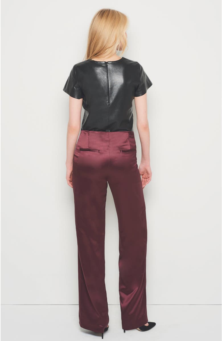 AS by DF Collins Satin Trousers, Alternate, color, Decadent Wine