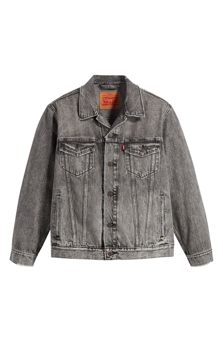 Levi's<sup>®</sup> Relaxed Fit Denim Trucker Jacket, Alternate, color, Black Bear Claws Dx