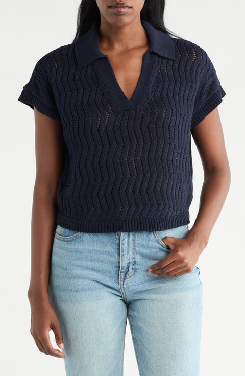 V-Neck Polo Sweater
