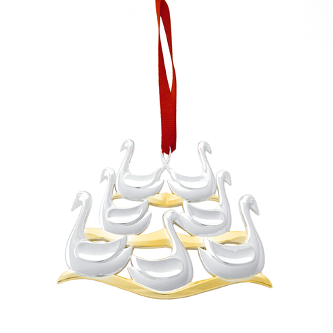 12 Days of Christmas Ornament, 7 Swans A Swimming