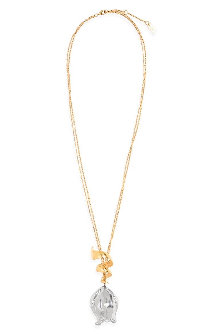 Tulip Pendant Necklace, Main, color, GOLD - SILVER