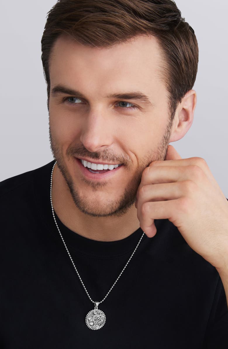 LAGOS Men's Anthem Lion Pendant, Alternate, color, Silver