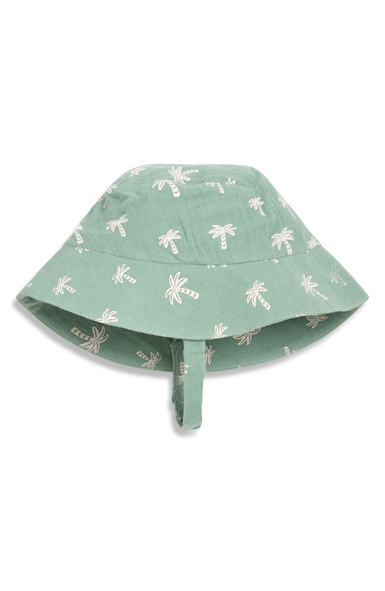 JOJO MAMAN BEBE Cotton Gauze Romper & Hat Set, Alternate, color, Khaki