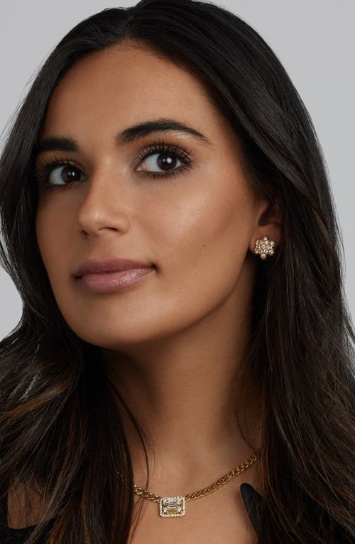 Mindi Mond Turtle Back Diamond Pavé Stud Earrings In 18k Yellow Gold