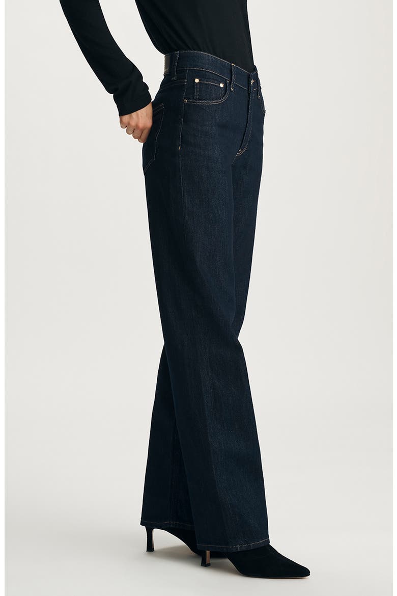 Taylor High Waist Wide Leg Jeans, Alternate, color, DARK BLUE SHINY GOLD PREMIUM