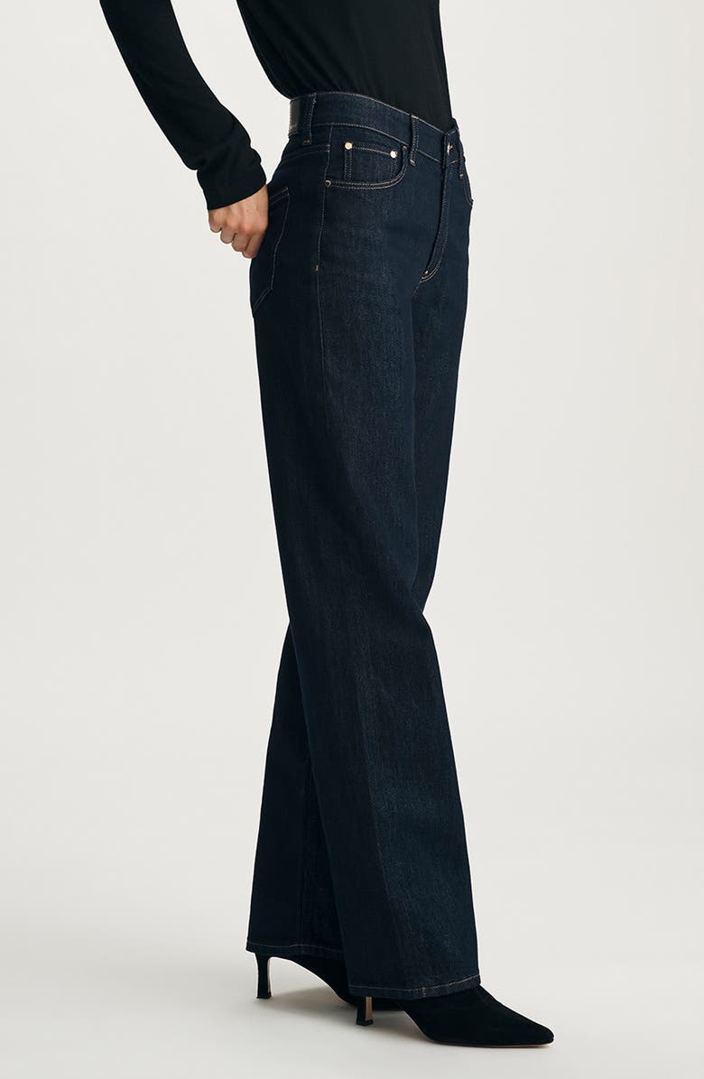 Mavi Jeans Taylor High Waist Wide Leg Jeans, Alternate, color, Dark Blue Shiny Gold Premium