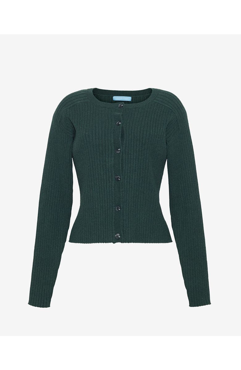 Draper James Luxe Cropped Rib Cardigan, Alternate, color, Sycamore