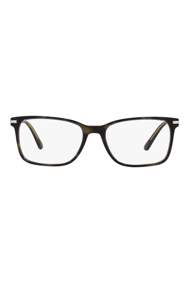 56mm Rectangular Optical Glasses, Main, color, TURQUOISE TORTOISE/DEMO LENS
