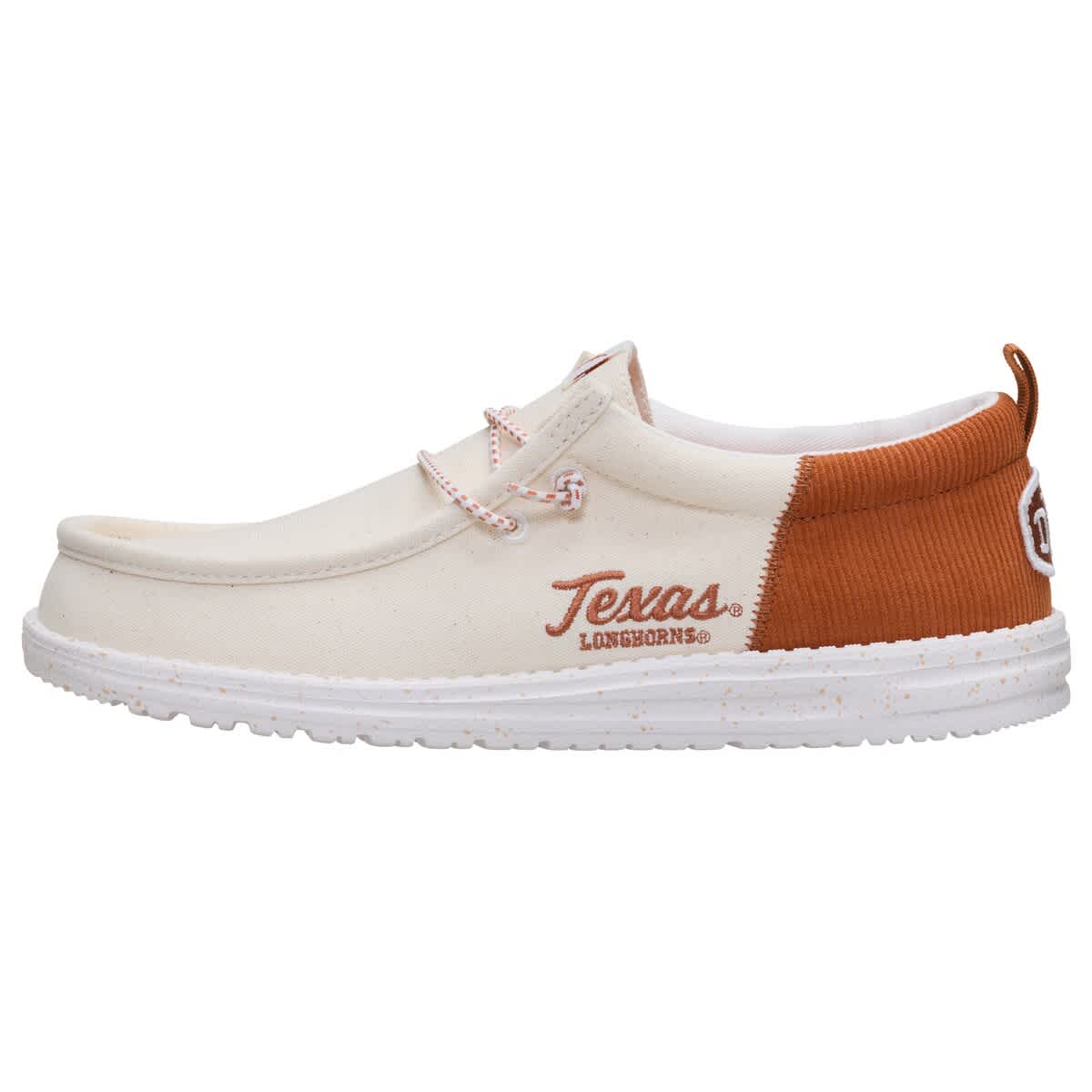 Hey Dude Men's Hey Dude  White/Texas Orange Texas Longhorns Wally Casual Slip-On Shoes, Alternate, color, 