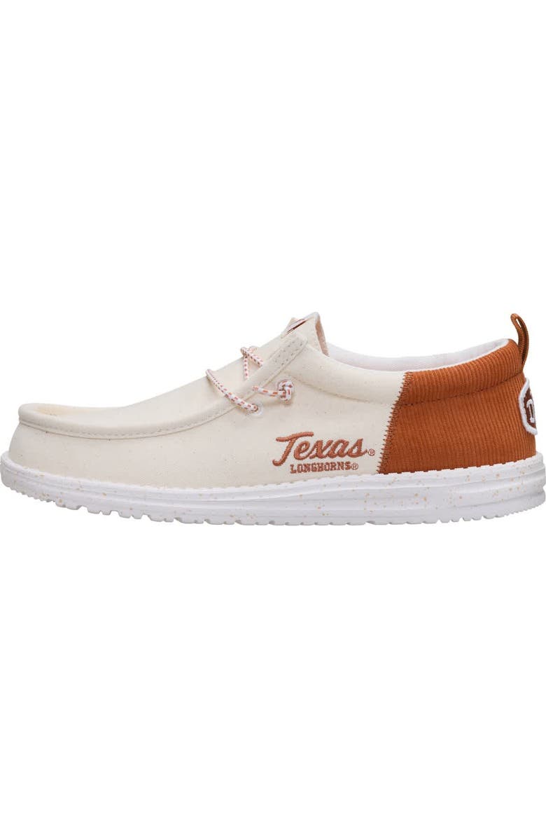 Hey Dude Men's Hey Dude White/Texas Orange Texas Longhorns Wally Casual Slip-On Shoes, Alternate, color,