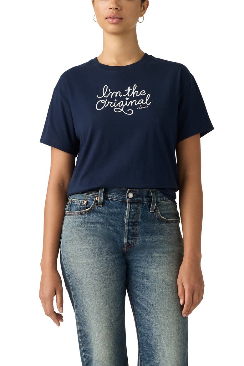 Anyday Cotton Graphic T-Shirt, Main, color, IM THE ORIGINAL NAVY BLAZER