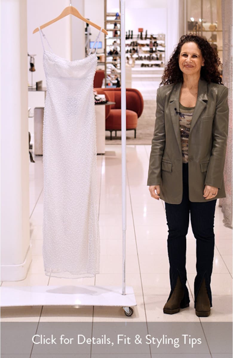 Calla Beaded Mesh Overlay Gown, sales video thumbnail