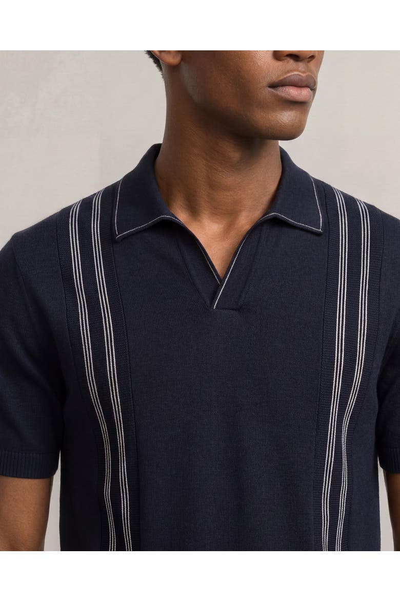Horton Tailored Fit Silk Cotton Polo Shirt, Alternate, color, Night Iris/White Sand